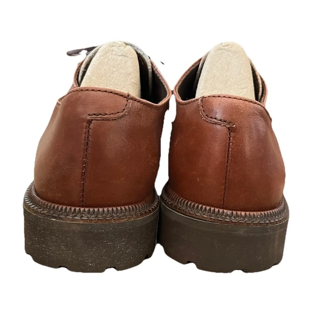 Sebago Handcrafted Oxford Dress Shoes Brown Leather Men's 10D Boat Waterproof